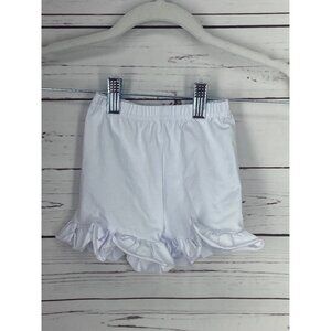 Barefoot Boutique Infant Girls White ruffle cotton‎ shorts 12 Months NWT